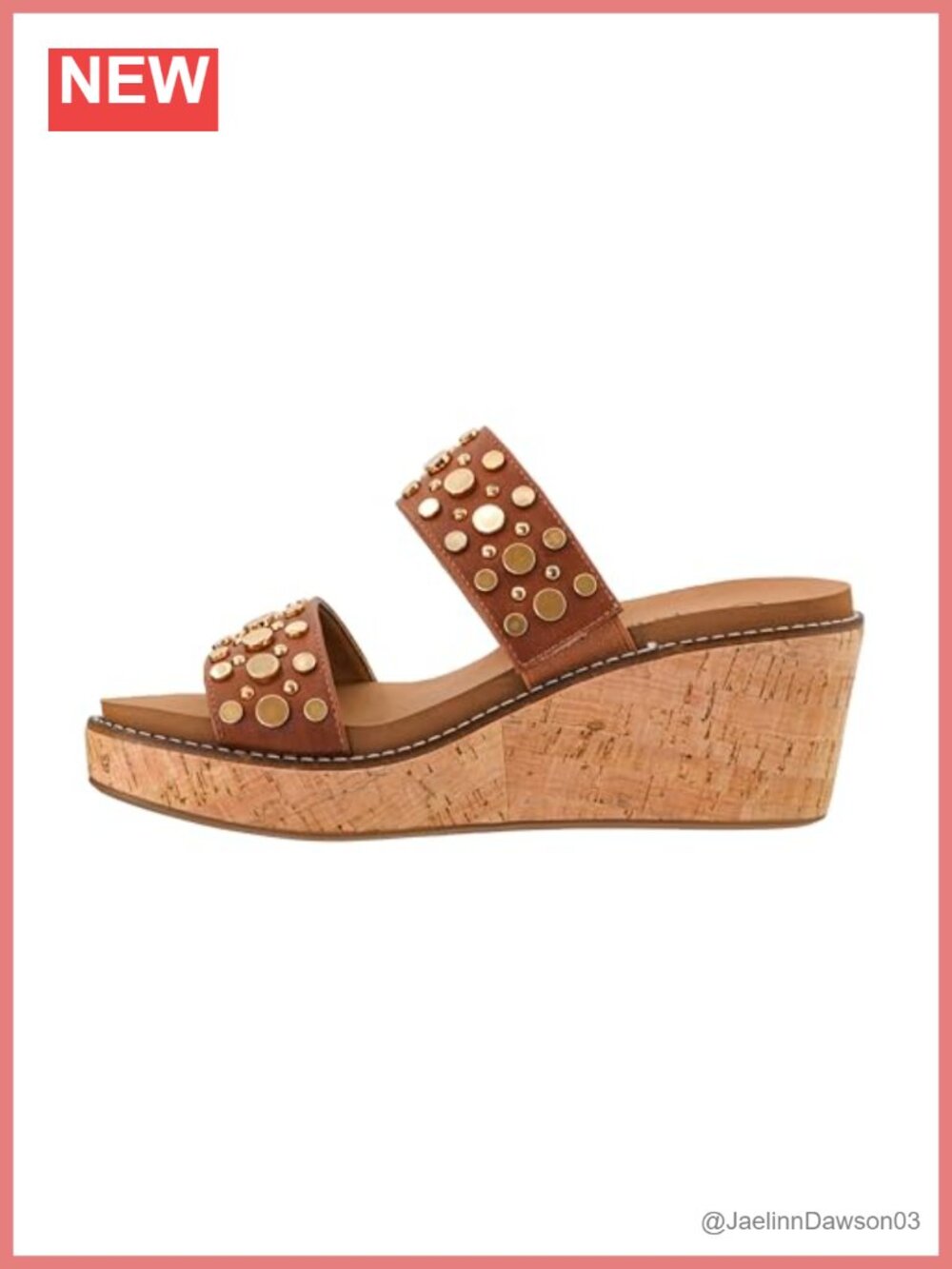 Corkys Women's Bad Habit Wedge Sandals Studded Double Strap Open Toe